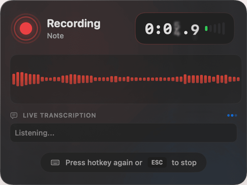 TalkTyper Recording Interface